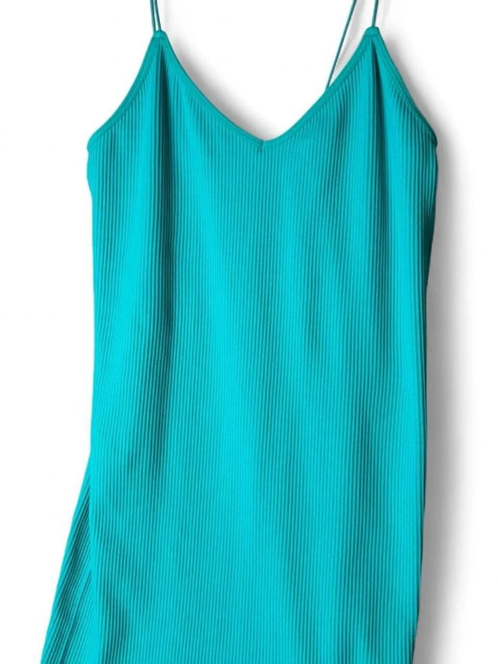 Turquoise Large Ribbed Bodycon Dress - Picture 3 of 4